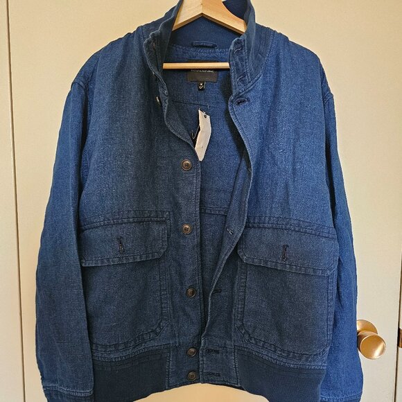 Denim Blue Bomber Banana Republic Jacket (M) - Picture 1 of 3